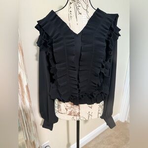 NY&Co Black Ruffled Women's Top